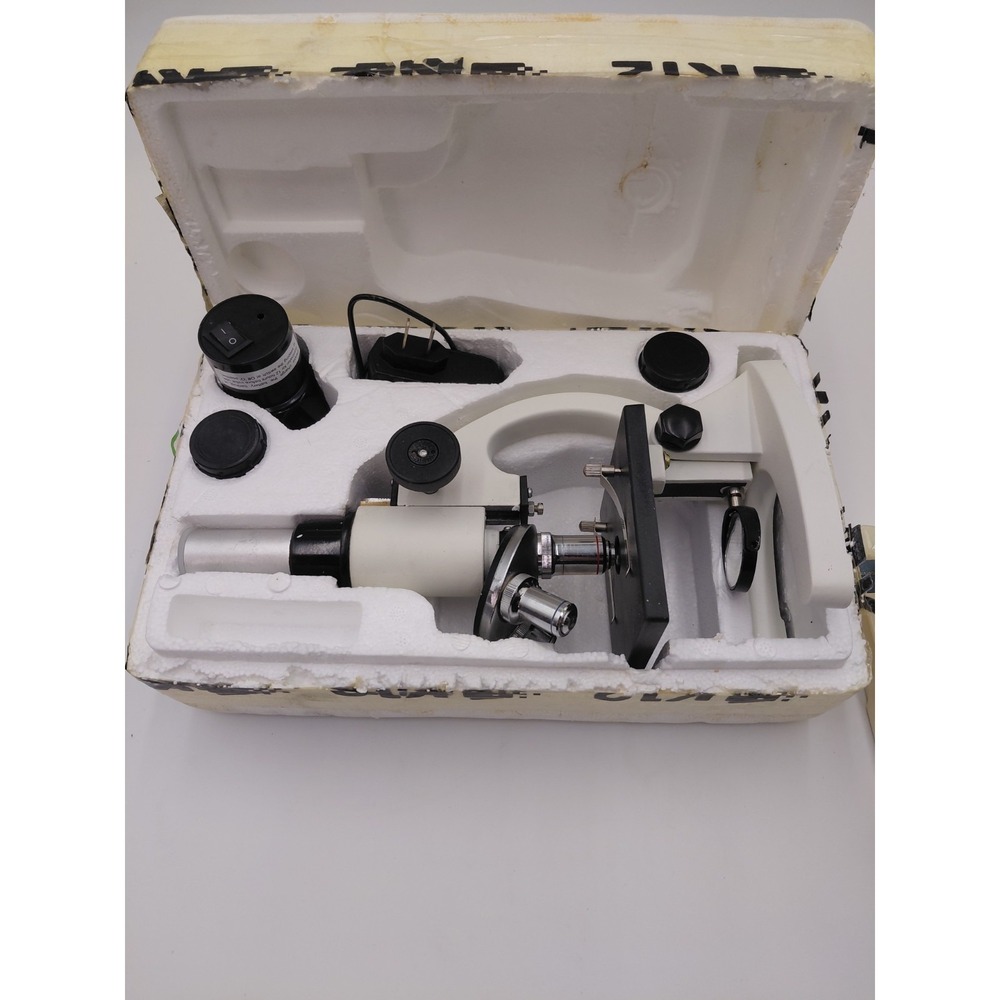 Biological Compound Microscope School Lab K12 Working Extra Slides Box 03068